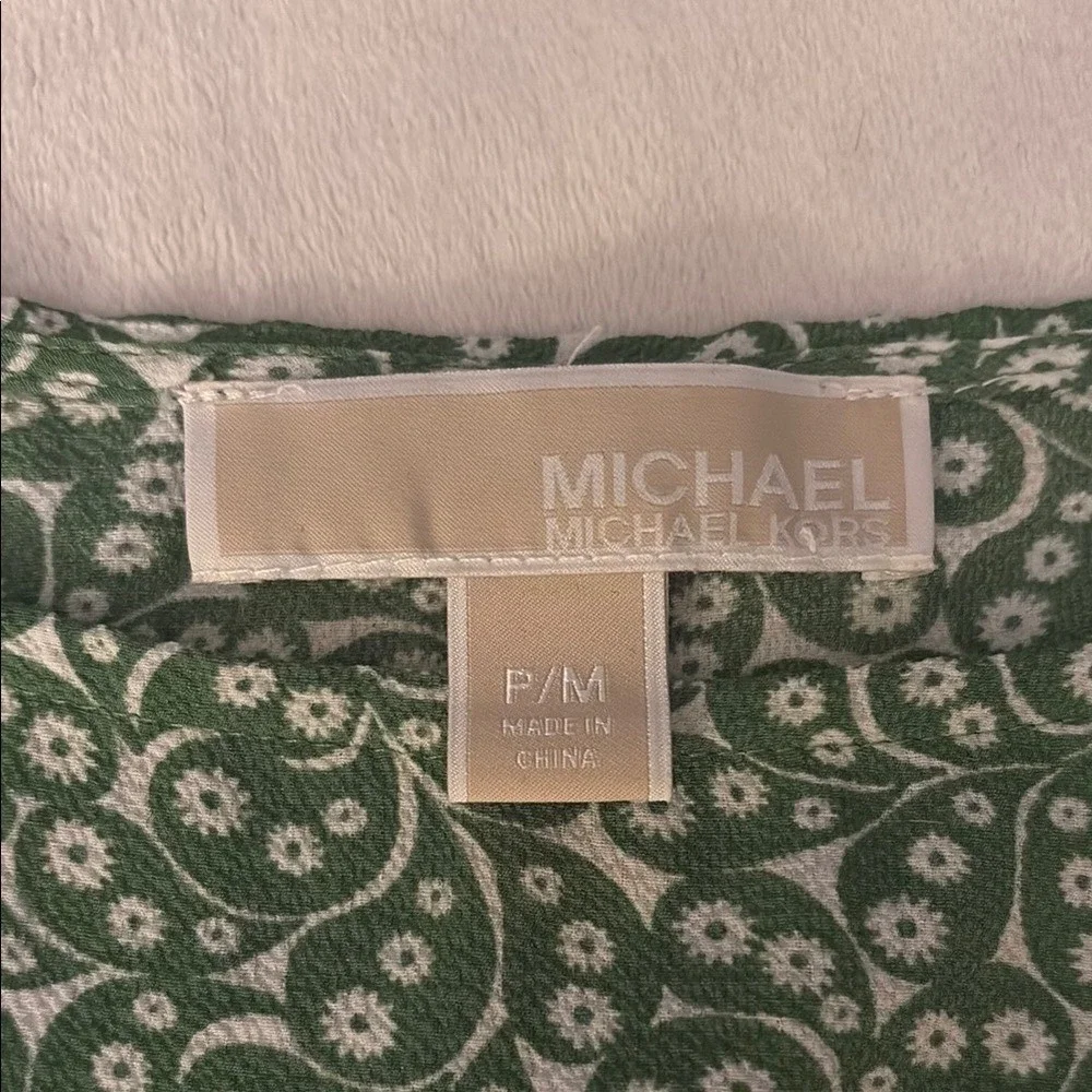 Michael Kors Green Short Sleeve‎ Boxy Blouse